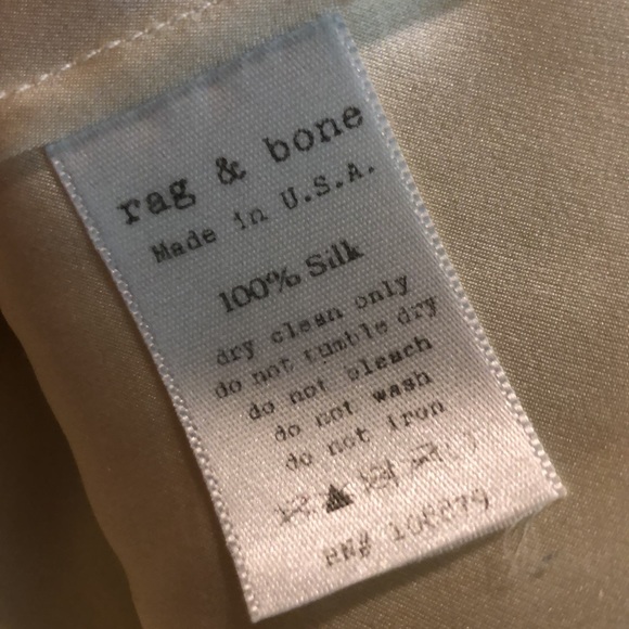 RAG & BONE size 6 Silk Tunic Ecru Metal Buttons Romantic Breathable Elegant $249 - Picture 11 of 12